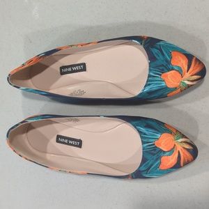 Gently Worn Flower Print Ballet Flats from Nine West, Size 7